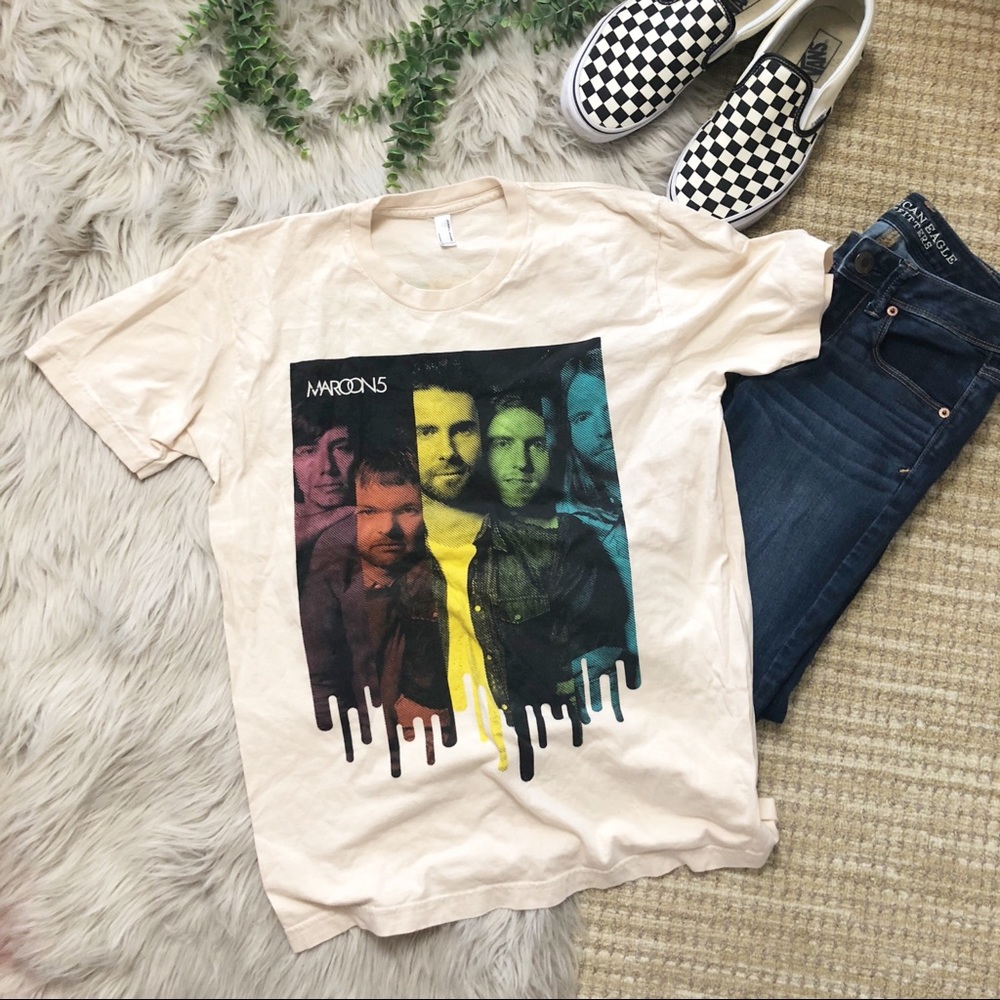 Vintage Inspired Maroon 5 Graphic Band Tee SZ M